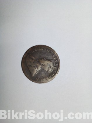 One Quarter Anna (1/4) British India 1919